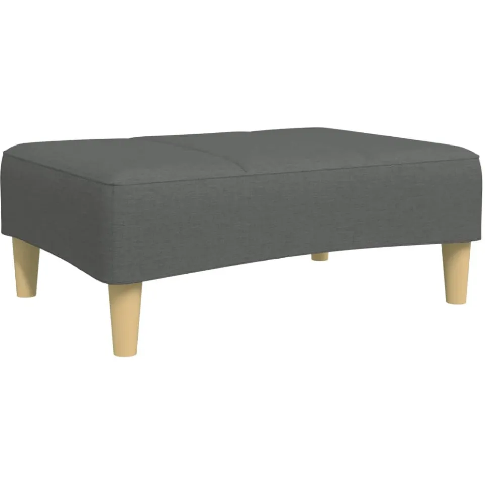 vidaXL Voetenbank 77x55x31 cm stof donkergrijs grijs