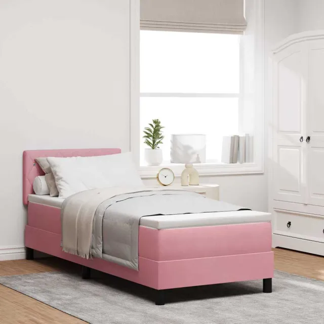 vidaXL LED Box Spring Bed met hoofdeinde Roze 80 x 200 cm Fluweel