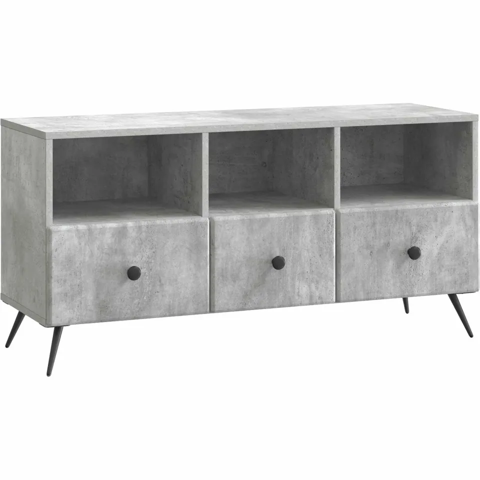 vidaXL TV-kast met lade Betongrijs 102 x 34,5 x 50 cm Bewerkt hout grijs, foto 3