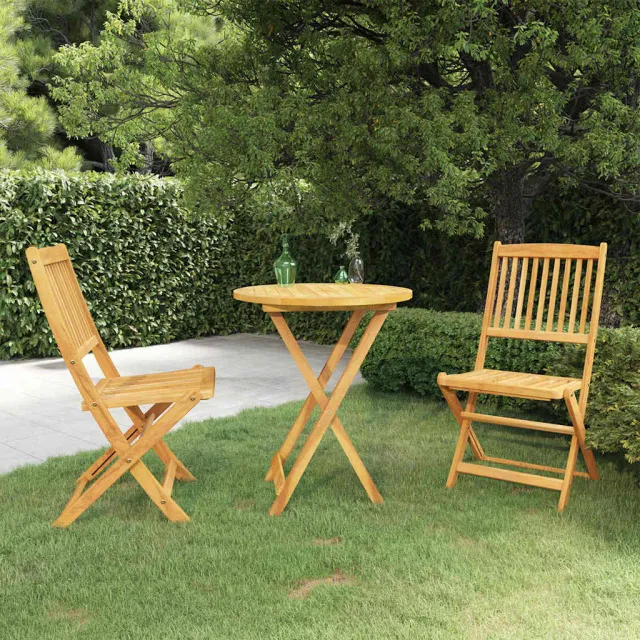 vidaXL 3-delige Tuinset inklapbaar massief acaciahout bruin, foto 2