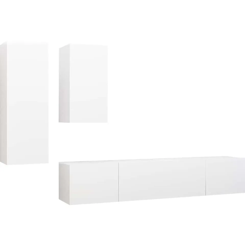 vidaXL 4-delige Tv-meubelset bewerkt hout wit