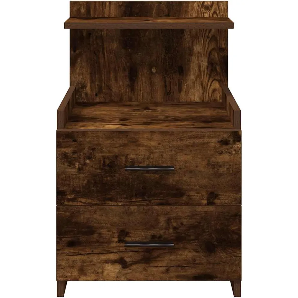 vidaXL Nachtkastjes 2 st met 2 lades gerookt eikenkleurig 40x36,5x62 cm, foto 4