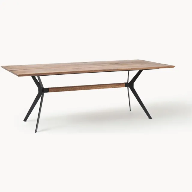 Kare Design Eettafel Downtown van eikenhout, in verschillende formaten Zwart