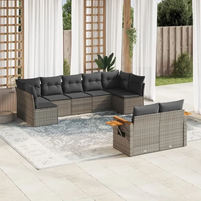 vidaXL Patio Sofa Set 9-zits Grey, foto 2