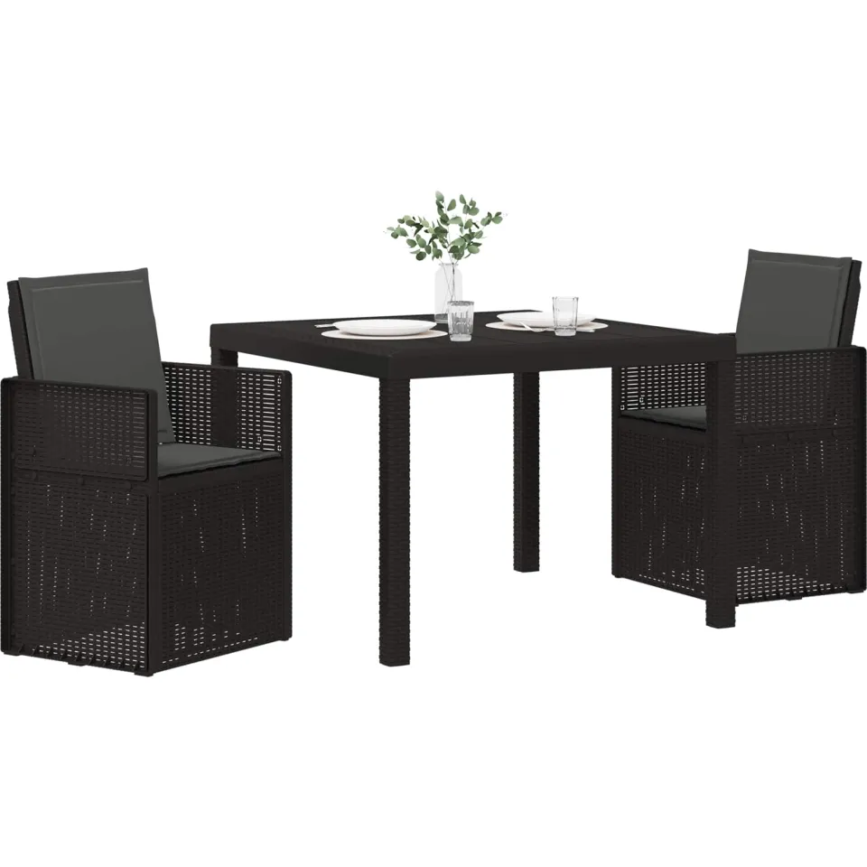 vidaXL Tuin eettafelset 3 st Antracietkleurig PP