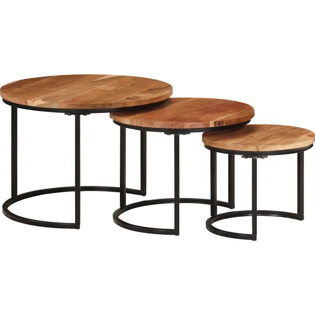 vidaXL Tafeltjesset 3 st massief acaciahout Bruin