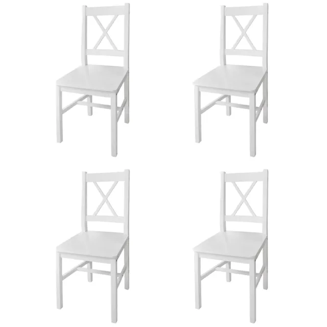 vidaXL Eetkamerstoelen 4 st grenenhout wit