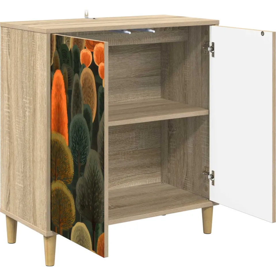 vidaXL Dressoir ZAANDAM Sonoma 69 x 33 x 75 cm Bewerkt hout Bruin