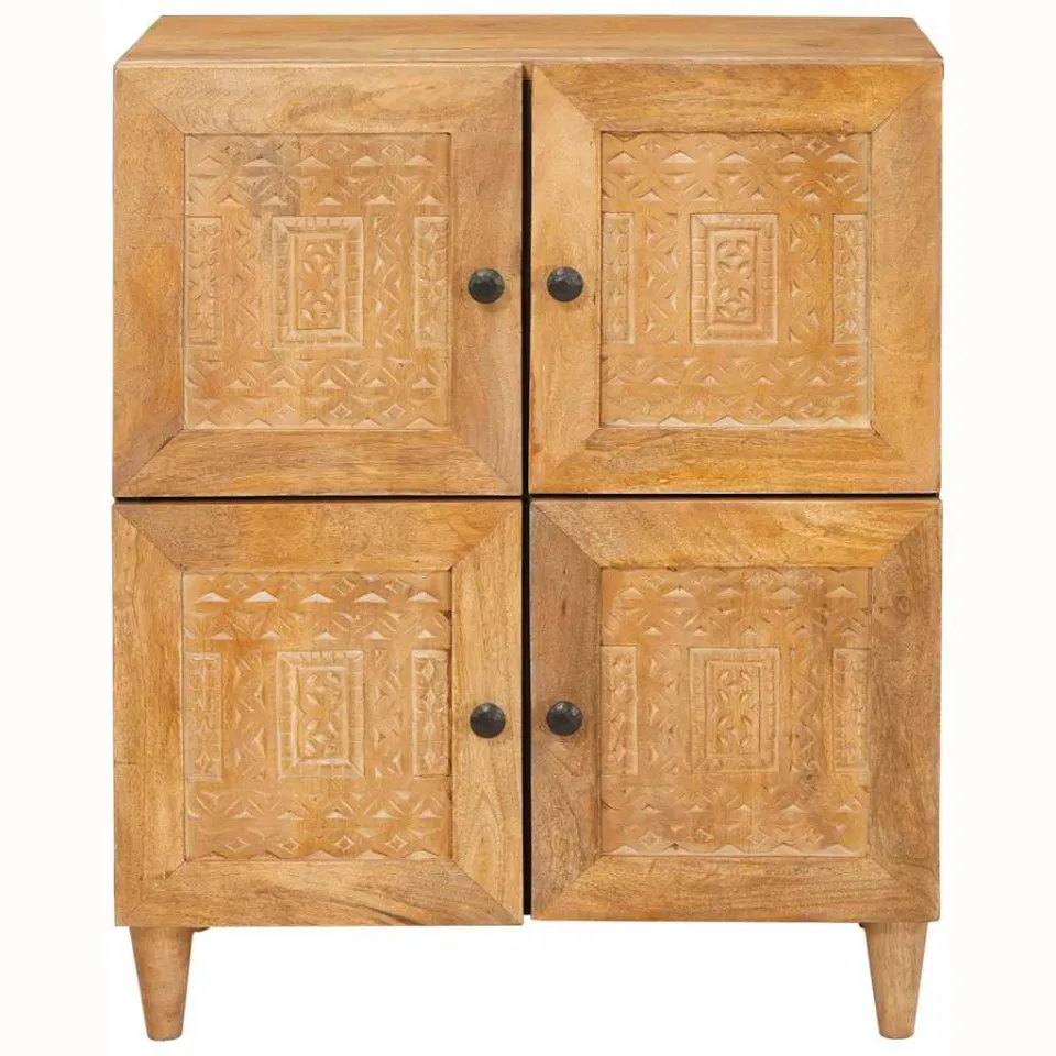vidaXL Dressoir 60 x 33 x 75 cm Massief Mango Hout bruin, foto 3