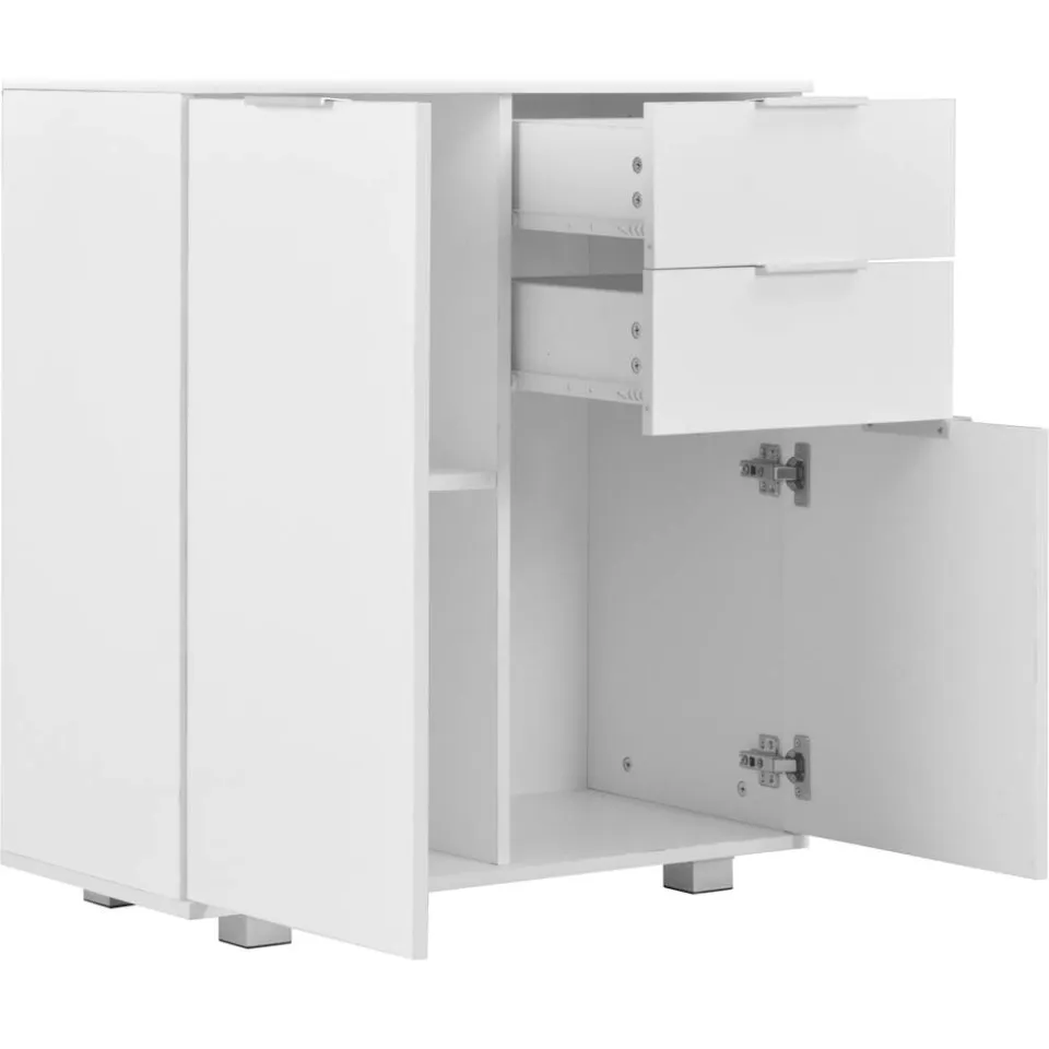 vidaXL Dressoir 71x35x80 cm spaanplaat hoogglans wit, foto 4