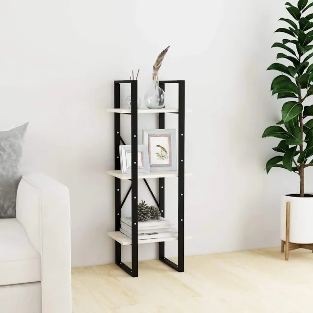 vidaXL Boekenkast met 3 schappen 40x30x105 cm massief grenenhout wit