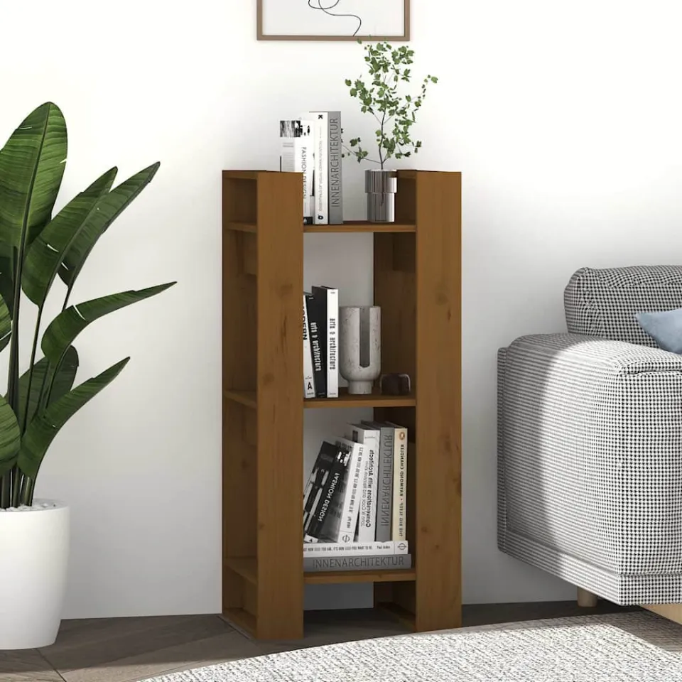 vidaXL Boekenkast/kamerscherm 41x35x91 cm massief hout honingbruin bruin, foto 3