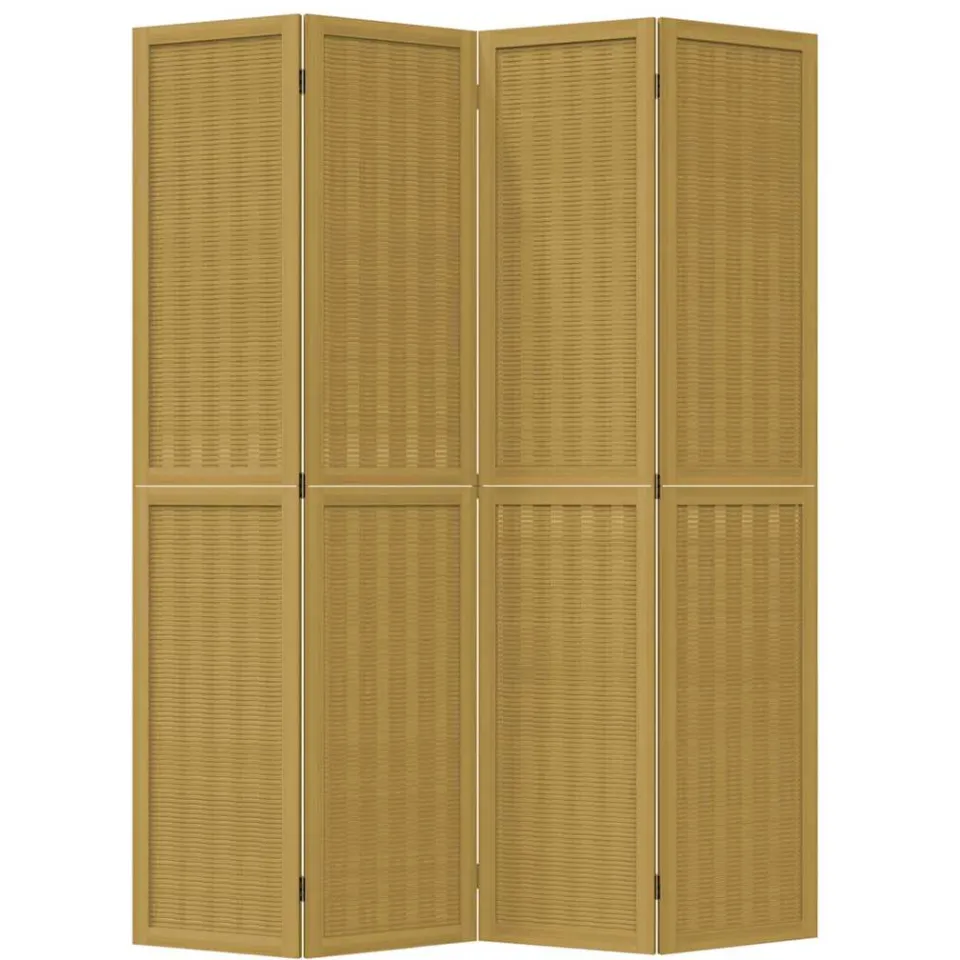 vidaXL Kamerscherm met 4 panelen massief paulowniahout bruin, foto 5