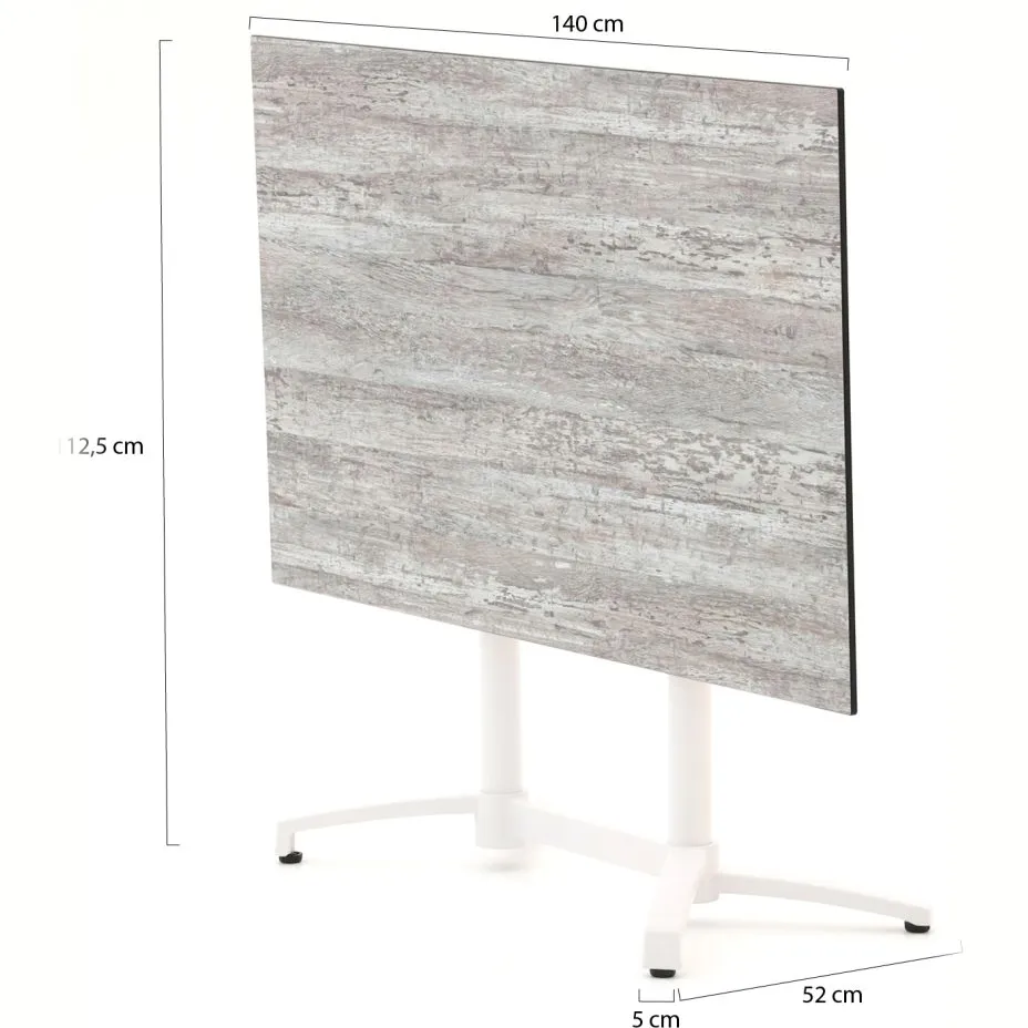 Bellagio tuinmeubelen Bellagio Canzo klaptafel 140x80x73cm wit, foto 2