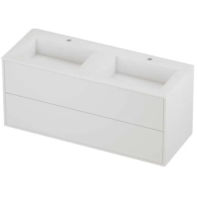 Proline Aristo Badmeubelset Polystone Elegant In Kader 120x46x54 cm Glans Wit Mat White Mat Wit