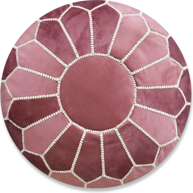Poufs&Pillows Velvet poef - Roze - Fluwelen poef - Handgemaakt en uniek - Gevuld geleverd - Ideaal voor je woon, slaap- of kinderkamer