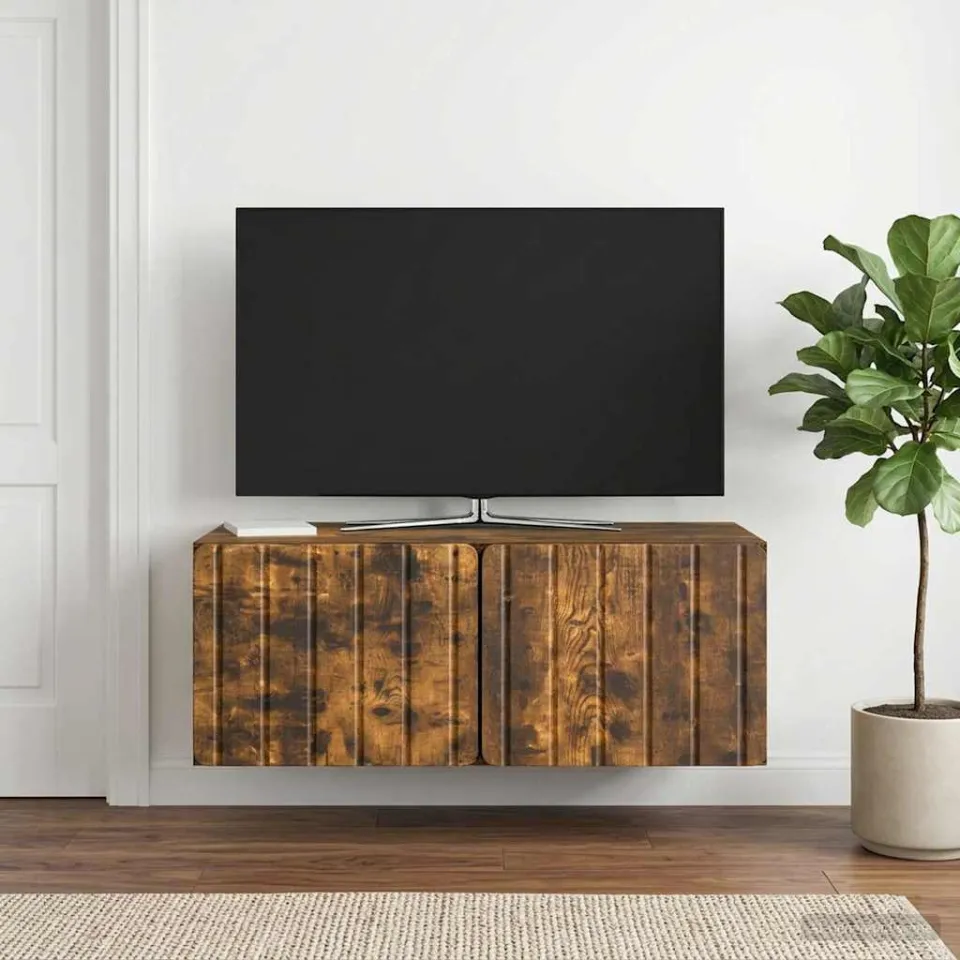 vidaXL Wandbeugel TV-kast 78,5 x 41 x 30 cm Gerookt eiken Bewerkt hout, foto 4