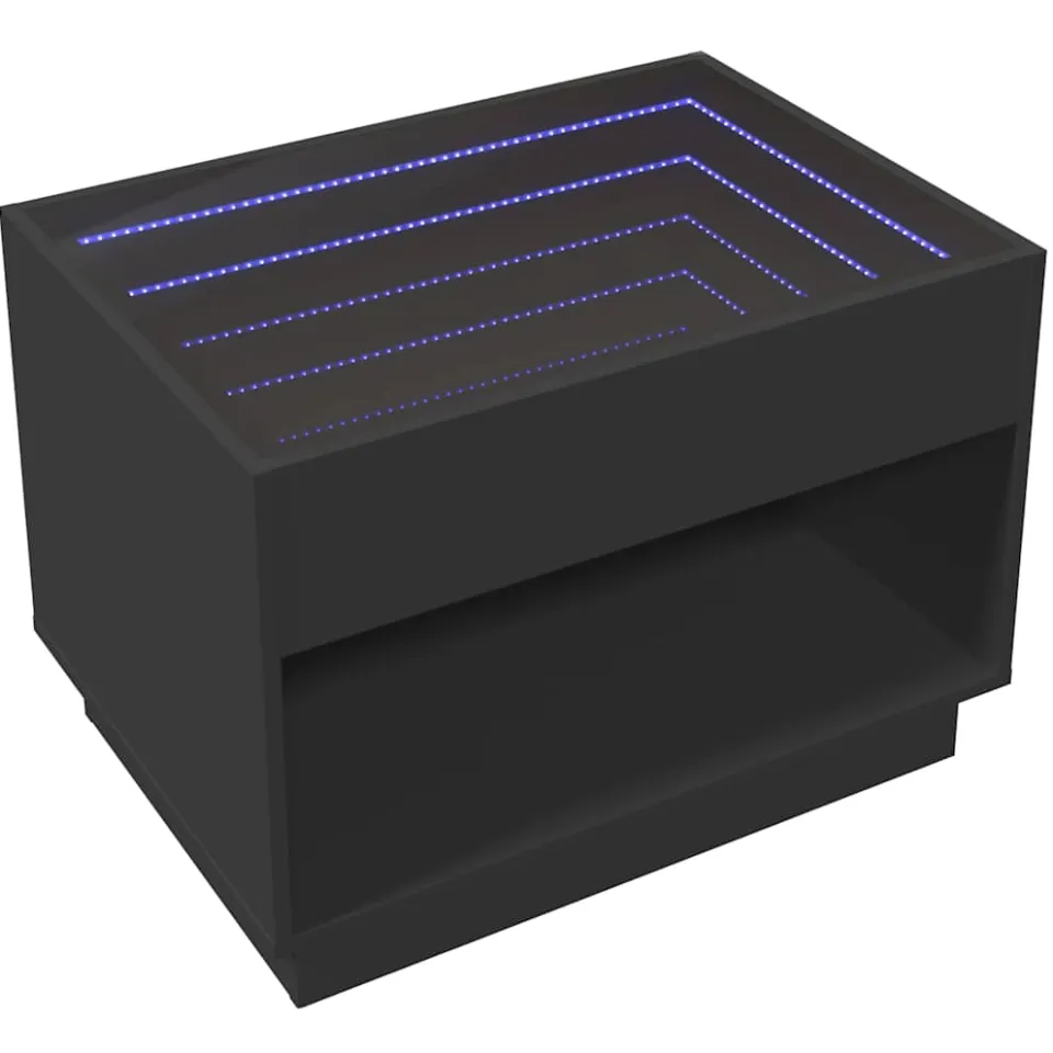vidaXL Salontafel met Infinity LED 70x50x50 cm zwart, foto 4