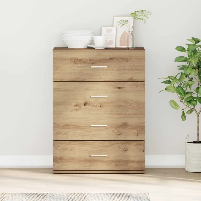 vidaXL Dressoir Artisan Eiken 60 x 39 x 80 cm Bewerkt hout Bruin
