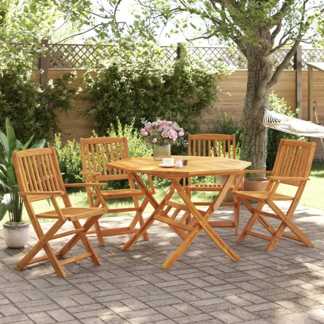 vidaXL 5-delige Tuinset inklapbaar massief acaciahout bruin, foto 2