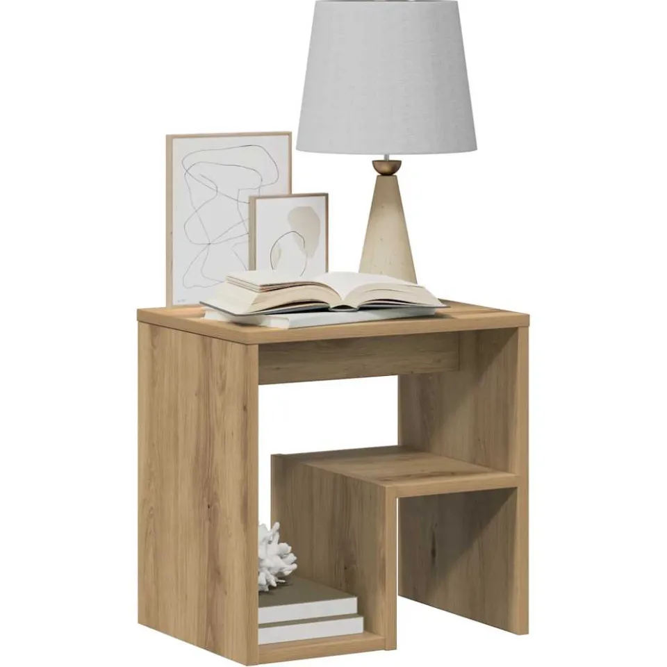 vidaXL Nachtkastjes 2 st 40x30x40 cm bewerkt hout artisanaal eiken