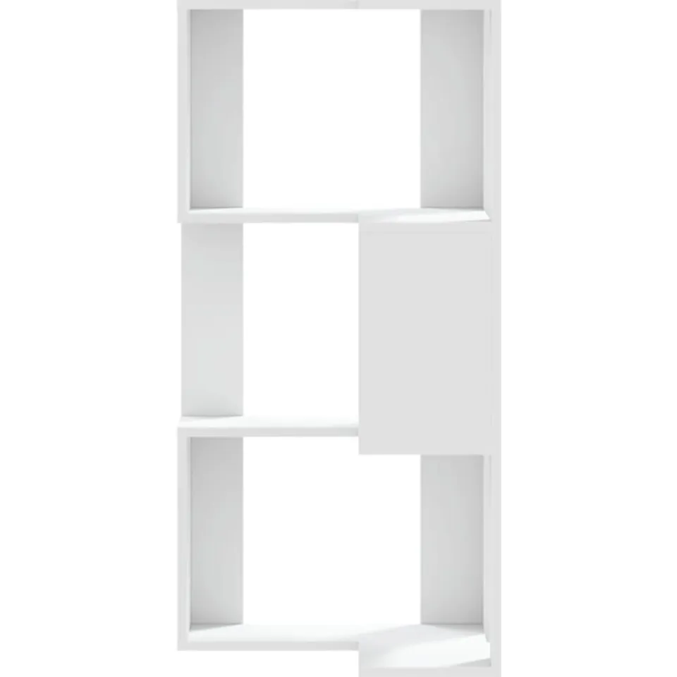 vidaXL Boekenkast 3-laags hoek 50x50x102 cm bewerkt hout wit, foto 4
