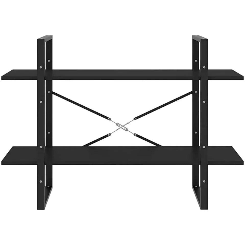 vidaXL Boekenkast met 2 schappen 100x30x70 cm bewerkt hout zwart, foto 4