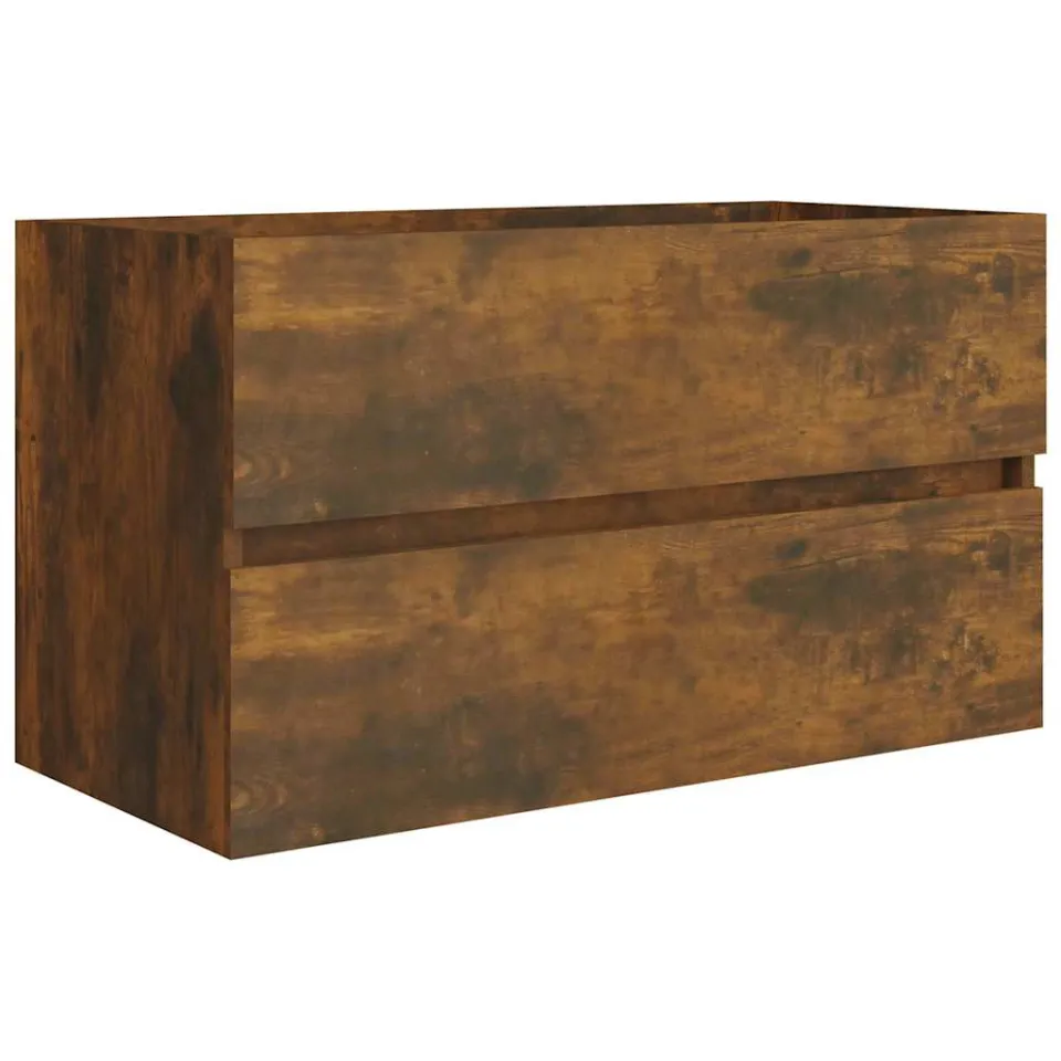 vidaXL Wastafelkast 80x38,5x45 cm bewerkt hout gerookt eikenkleurig Bruin