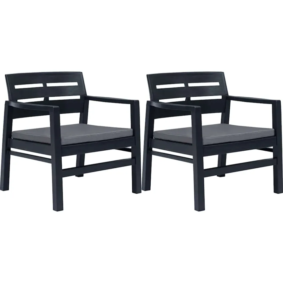 vidaXL 3-delige Loungeset kunststof antraciet, foto 2