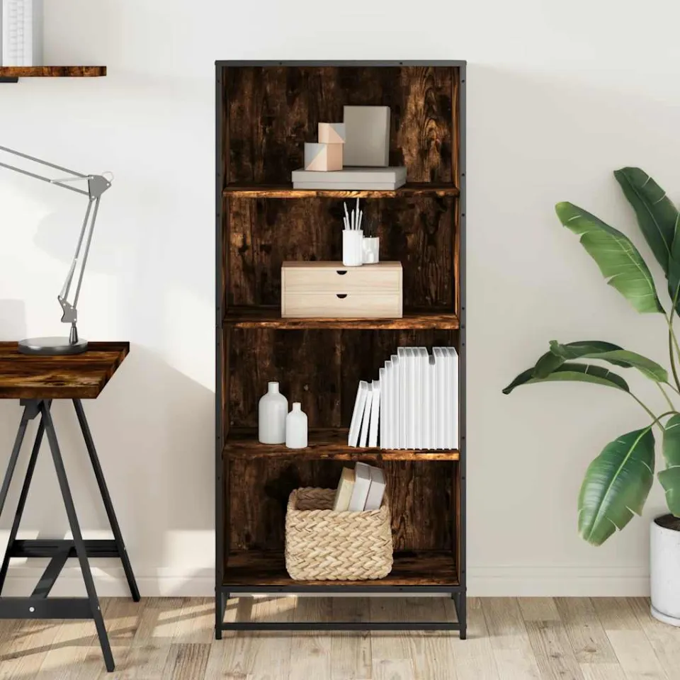vidaXL Boekenkast 60x35x139 cm bewerkt hout gerookt eikenkleurig, foto 3