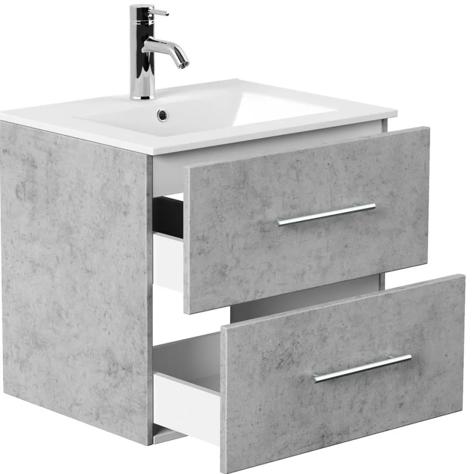 Wastafelkast Odin Beton 60 cm grijs, foto 4