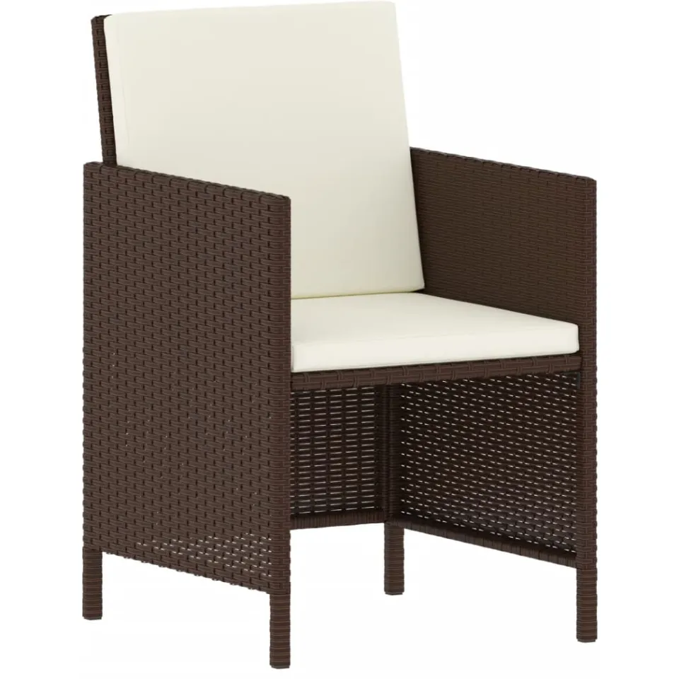 vidaXL 6-delige Tuinset met kussens poly rattan bruin, foto 4