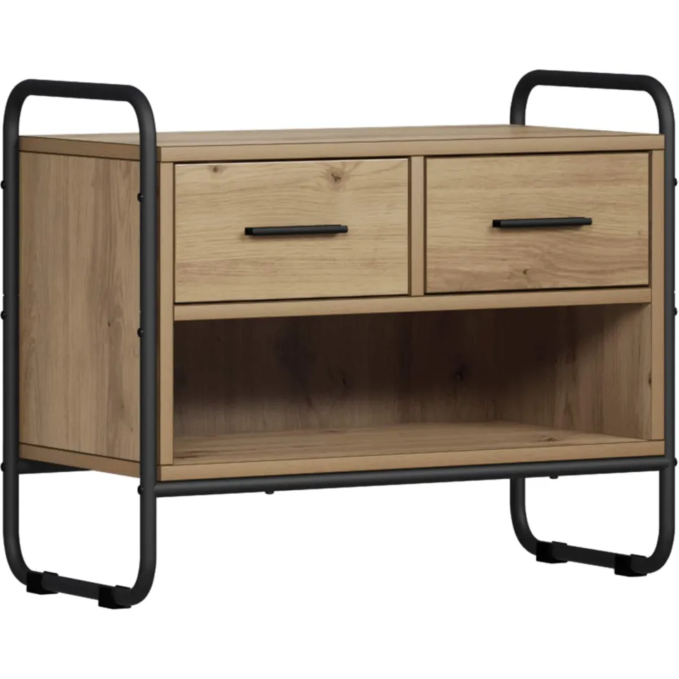 vidaXL Tv-meubel 60 x 30 x 50 cm Artisanaal eiken Bewerkt hout, foto 3