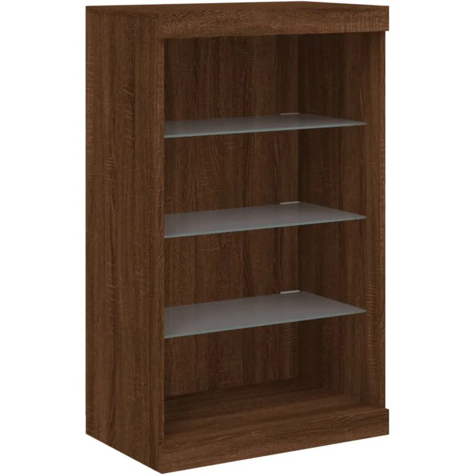 vidaXL Dressoir met LED-verlichting 60,5x37x100 cm bruin eikenkleur, foto 4