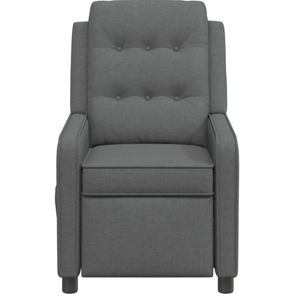 vidaXL Ligstoel Donkergrijs 65 x 93 x 102 cm Stof, foto 4