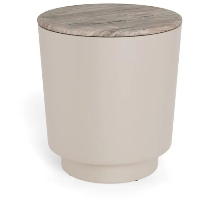 Giga Living Salontafel Mirex Marmer Taupe Ø45cm - Giga Living Grijs