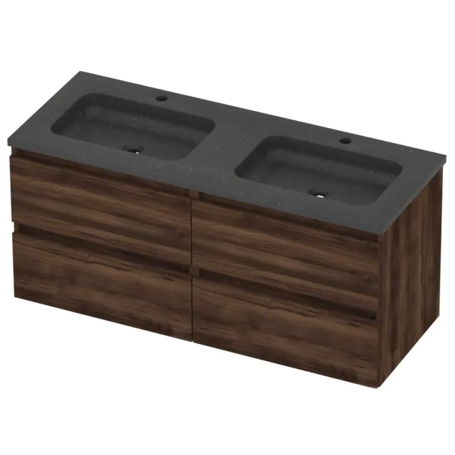 Basic-Line Rocky 46 Badmeubelset Hardsteen 120x46x54 cm R46bseba2x602 Barista Oak Blue Stone Grijs