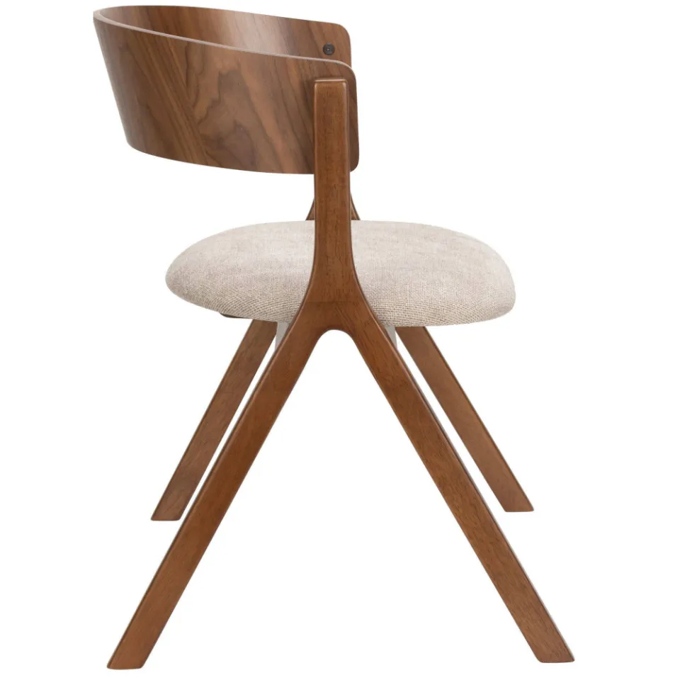 Dutchbone Bresso eetkamerstoelen walnoot beige, foto 5