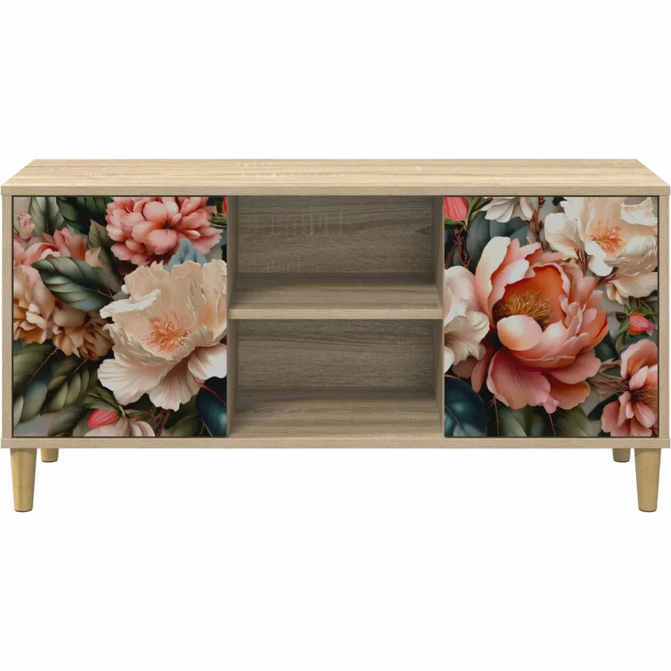 vidaXL Tv-meubel BORNE 102 x 33 x 50 cm Sonoma Bewerkt hout bruin, foto 4