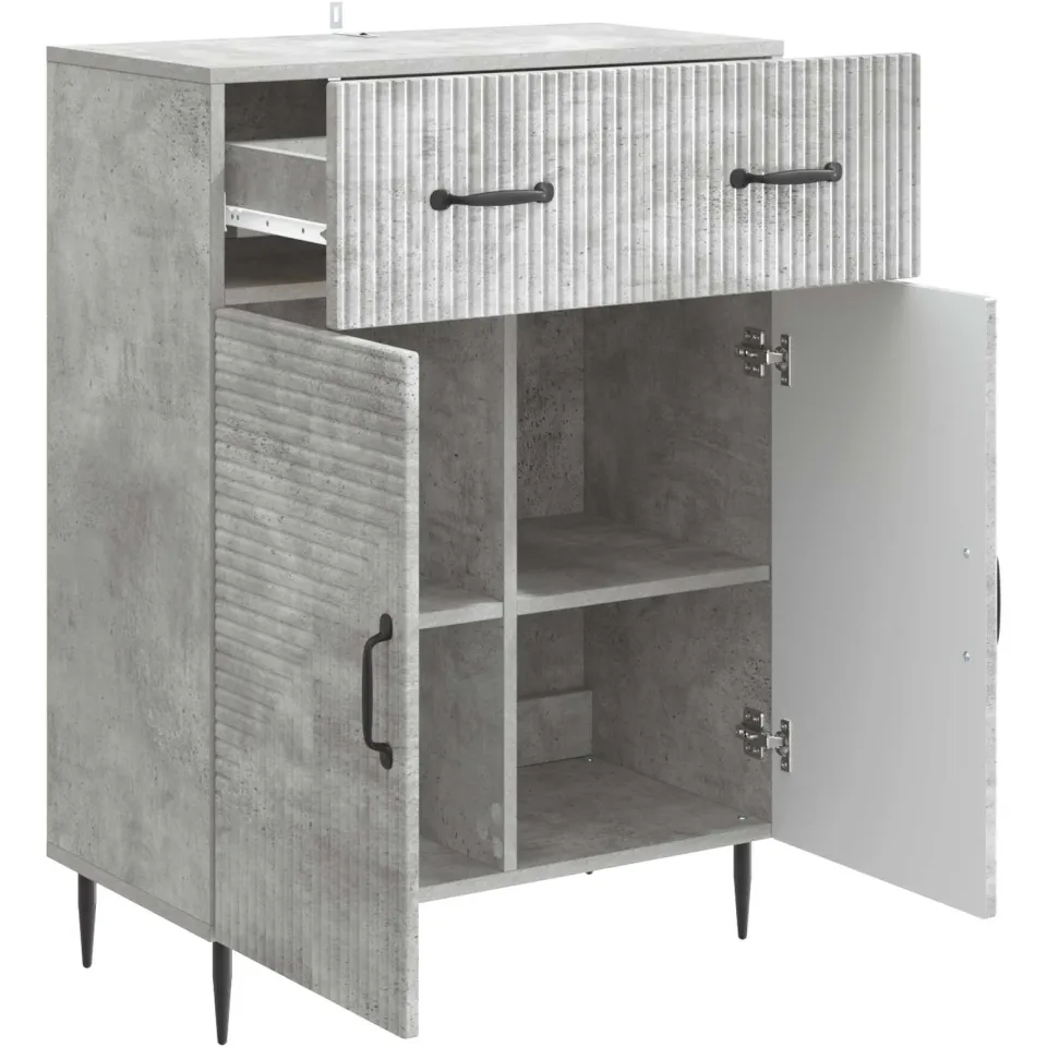 vidaXL Dressoir Betongrijs 66 x 34,5 x 89,5 cm Bewerkt hout grijs, foto 2