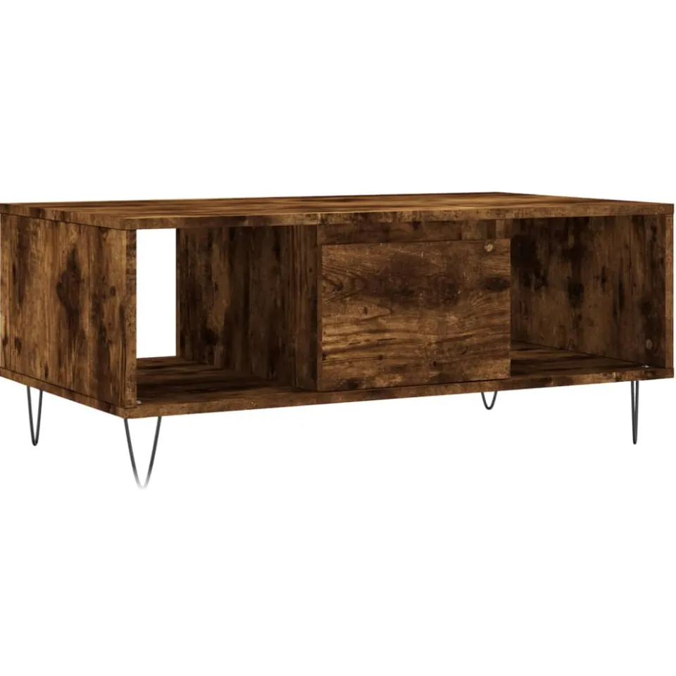 vidaXL Salontafel 90x50x36,5 cm bewerkt hout gerookt eikenkleurig, foto 3
