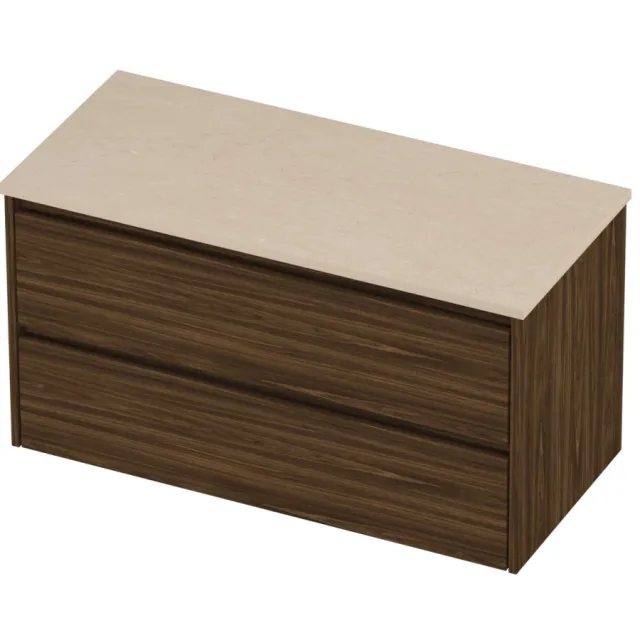 Proline Deck Badmeubelset Hardsteen Symmetrisch 100x46x55 cm Sand Stone Cabana Oak Eiken