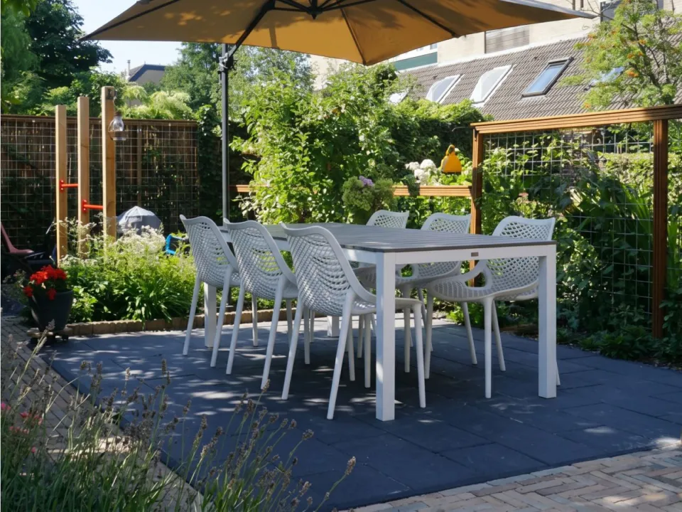 Forza Furniture Forza Ripi/Fidenza 220cm dining tuinset 7-delig stapelbaar grijs, foto 4