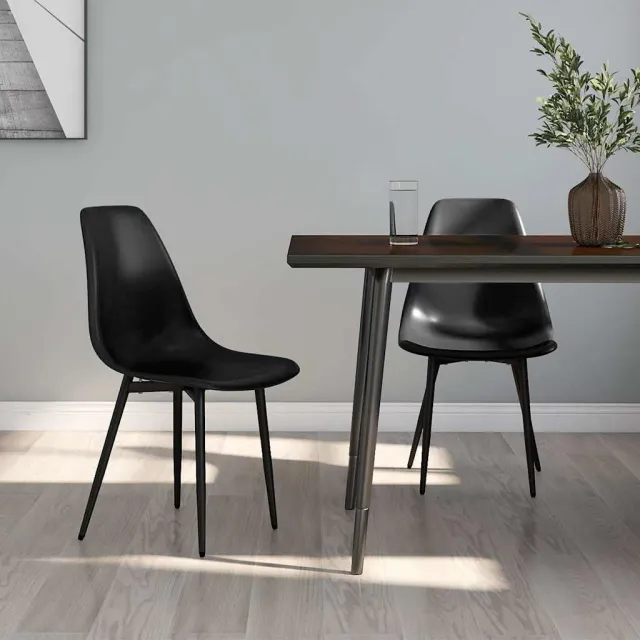 vidaXL Eetkamerstoelen 2 st PP zwart