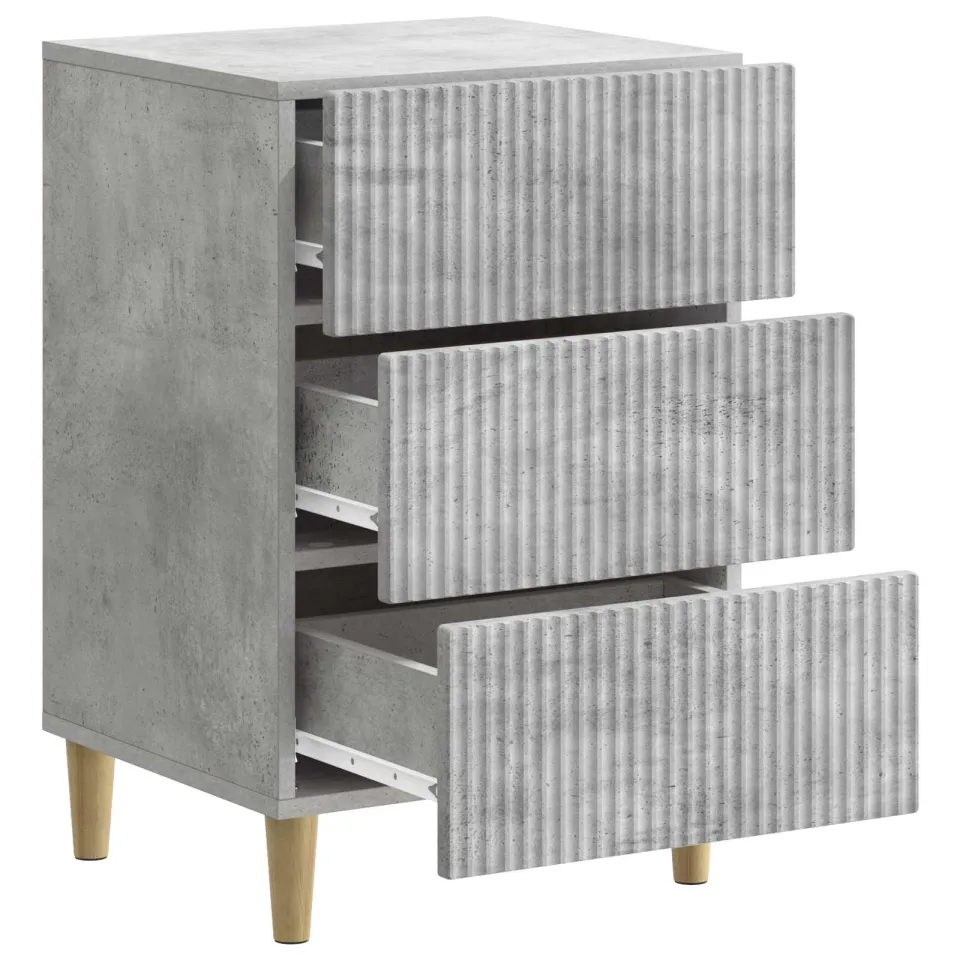 vidaXL Nachtkastje Betongrijs 43 x 41 x 66,5 cm Bewerkt hout grijs, foto 3