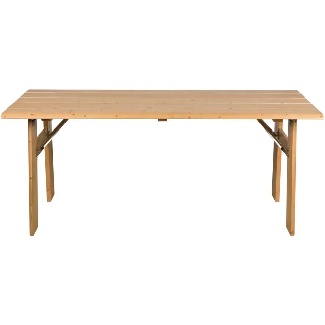 Zuiver Avenue Tuintafel/ Picknicktafel Opklapbaar 180x79 cm Naturel/ Bruin Beige