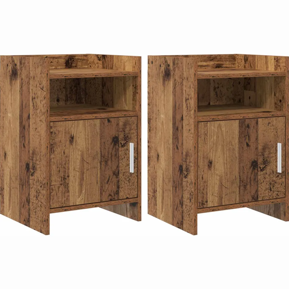 vidaXL Nachtkastjes 2 st Oud hout 40 x 36 x 60 cm Bewerkt hout bruin, foto 3