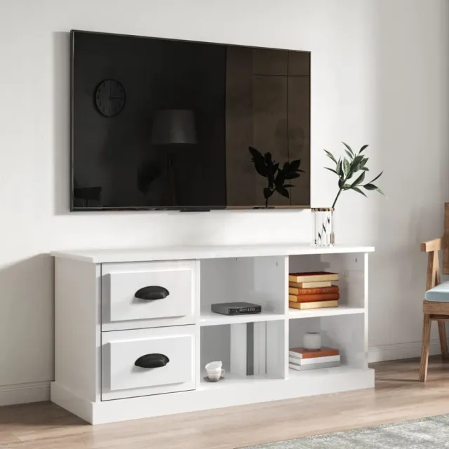 vidaXL Tv-meubel 102x35,5x47,5 cm bewerkt hout hoogglans wit, foto 2