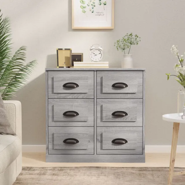 vidaXL Dressoir 70x35,5x67,5 cm bewerkt hout grijs sonoma eikenkleurig, foto 2