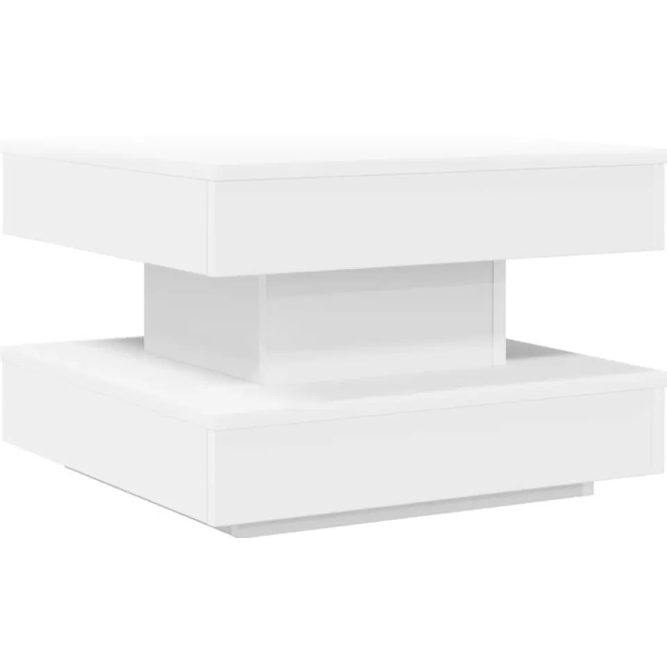 vidaXL Salontafel 360 graden draaibaar 50x50x34,5 cm wit, foto 3